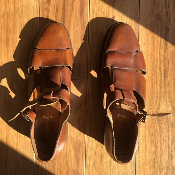Polo by Ralph Lauren Tan Leather Sandals - Picture 4 of 8